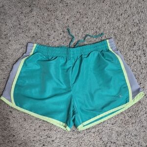 Teal and Gray Women's Athletic Shorts